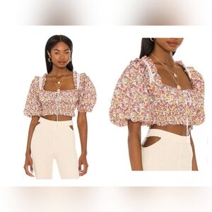 For Love And Lemons Floral Crop Top - Multicolor